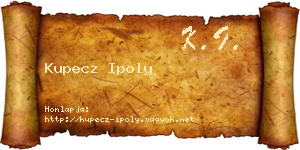 Kupecz Ipoly névjegykártya